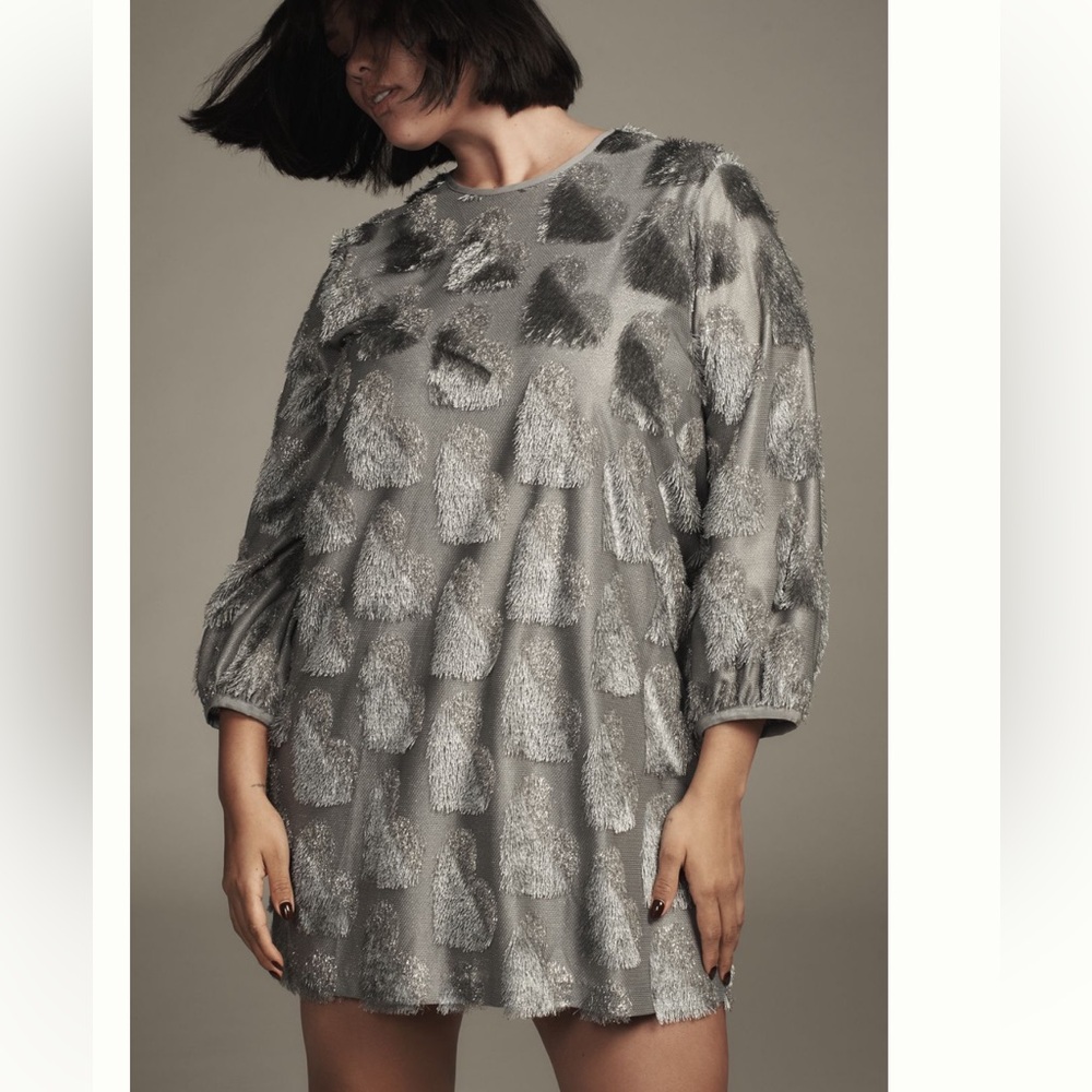 Nwt hutch soft eyelash Gray Patterned Dress